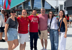 Atlanta CVB’s (ACVB) international sales team, in partnership with Brand USA, hosted a familiarization trip with Spanish tour operators for the city’s inaugural FIFA World Cup 2026 match between Spain and Cabo Verde, which ended 1-1, on June 15. Left to right: Maria Vélez, Product Manager, North America and Caribbean, Catai (Ávoris Group); Germán Hijón, Product Director, TUI Spain, Portugal and Americas; Brandon Barnes, Sr. Director, International Tourism Sales, ACVB; Ángel Seijas, Product Manager, North America and the Caribbean, Icárion (W2M Group); Mariona Claramunt, Trade Marketing Team, Hopscotch and Brand USA Spain Representative; and Lorena Aleman, Analyst, Research, ACVB.