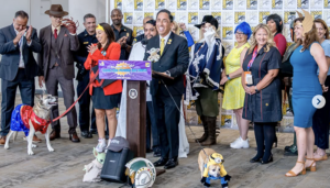 San Diego Mayor Todd Gloria announced Comic-Con is staying in San Diego through 2030. He was alongside officials from the San Diego Tourism Authority, Comic-Con International and the San Diego Convention Center. Photo by Gloria/Instagram