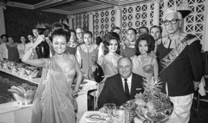 Caesars Palace 60th Anniversary Gala Dinner was celebrated within the property’s Octavius Ballroom on August 29. Shown here, in a photo from the late 1960s, is Founder Jay Sarno (center) at Bacchanal Room at Caesars Palace. Today, that name lives on through the modern Bacchanal Buffet, which stands as the largest buffet in Las Vegas. Credit: LVCVA Archive