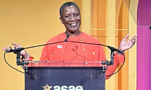 Michelle Mason, FASAE, CAE, AAiP, President & CEO, ASAE, speaks at the 2026 Summit Awards Dinner on September 22 at the National Building Museum in Washington, D.C. During her remarks, she welcomed D.C. Mayor Muriel Bowser to the event.